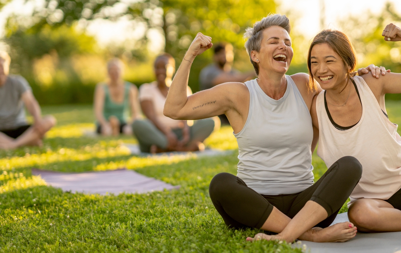 people in yoga class